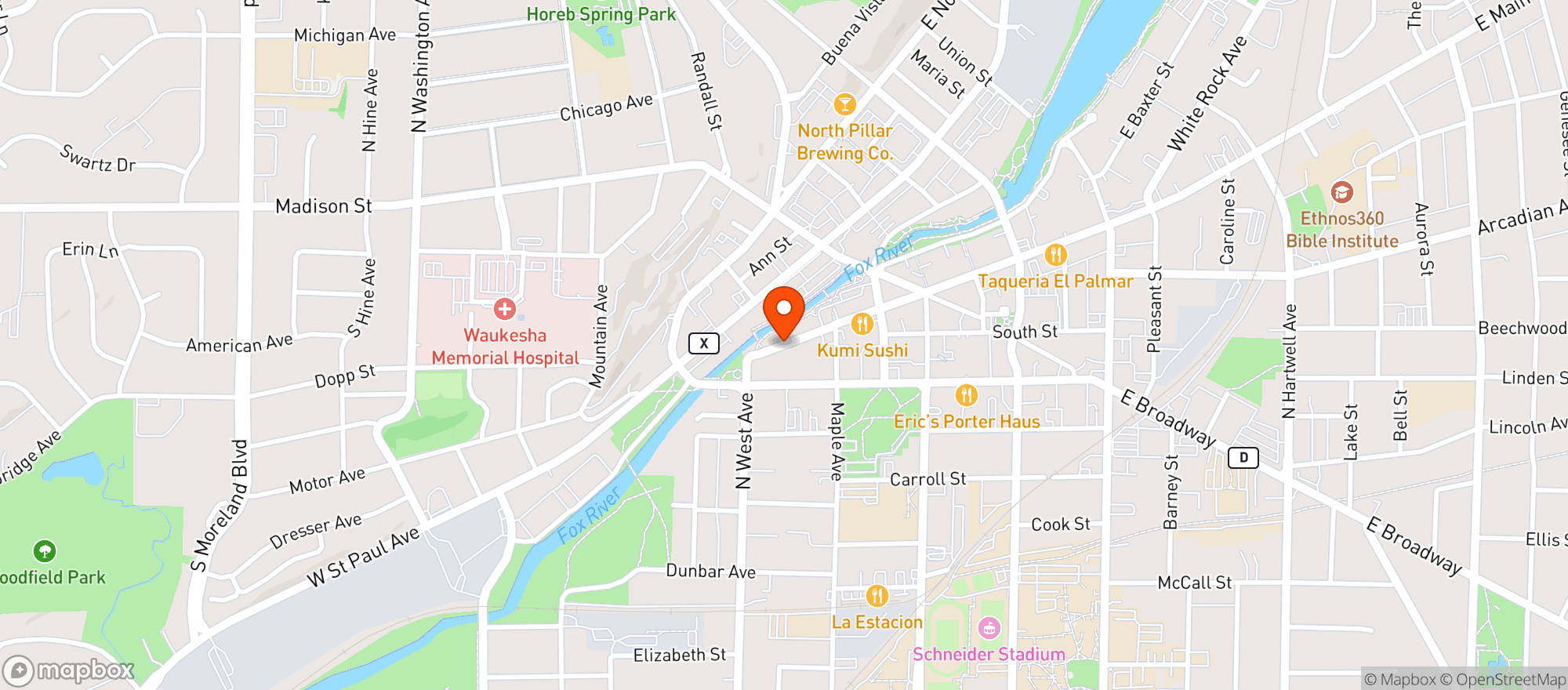 Map showing Margaritas Mexican Grill