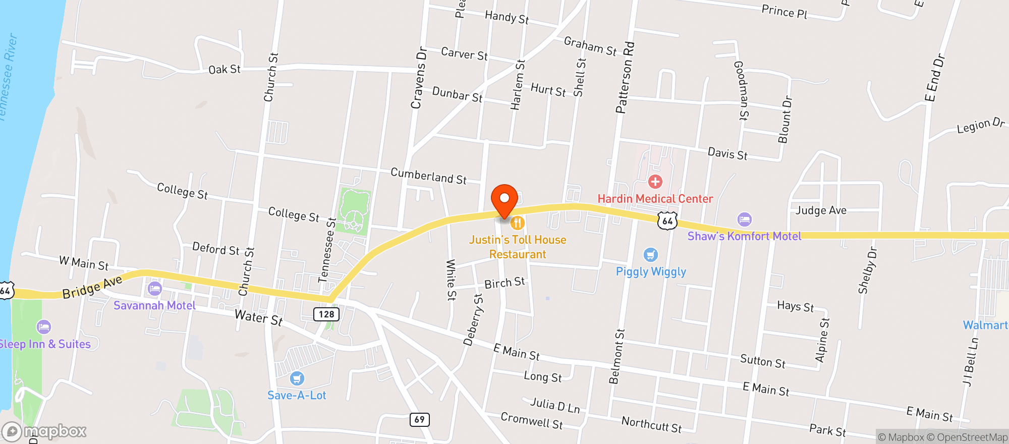 Map showing 64 Smoke Shop