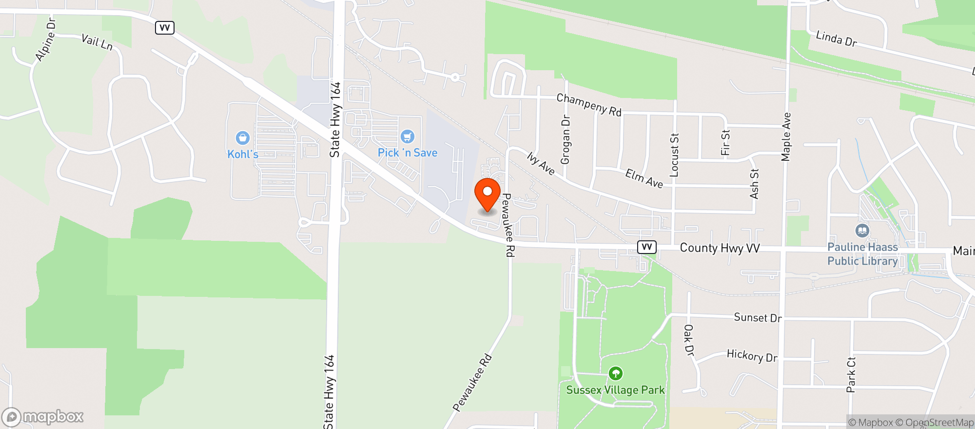 Map showing Sussex Liquor Mart