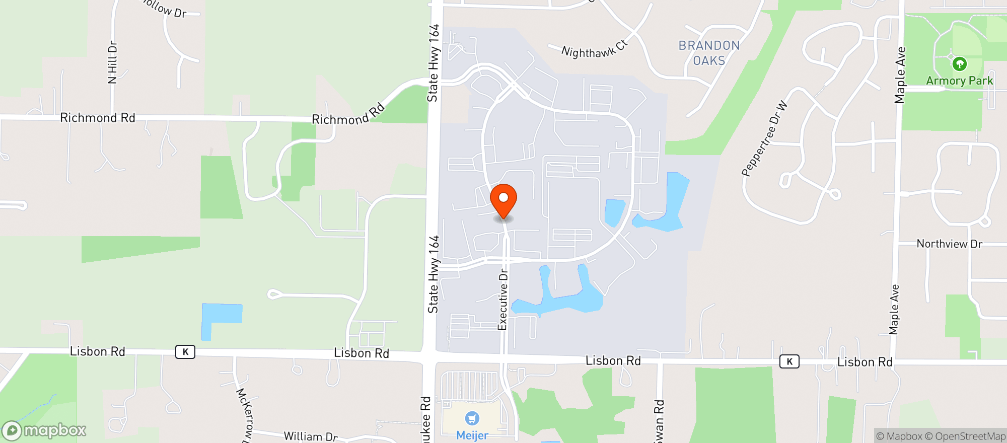 Map showing Papa John's Pizza