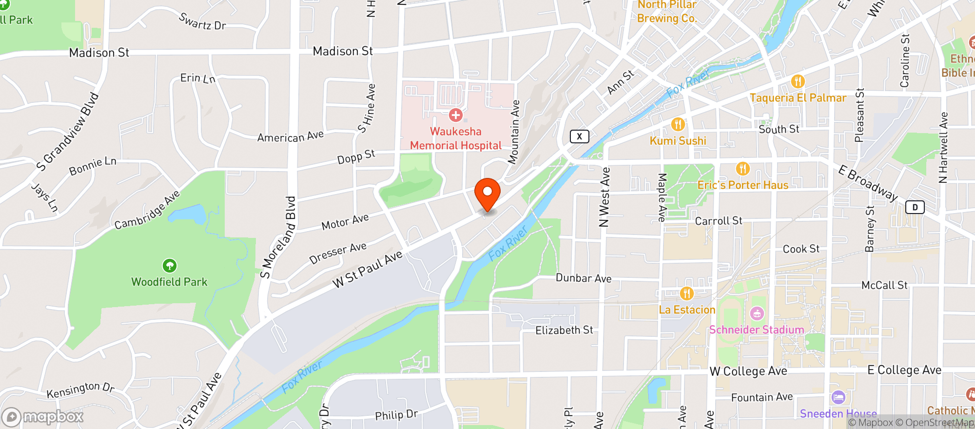 Map showing Lous Lucky Penny