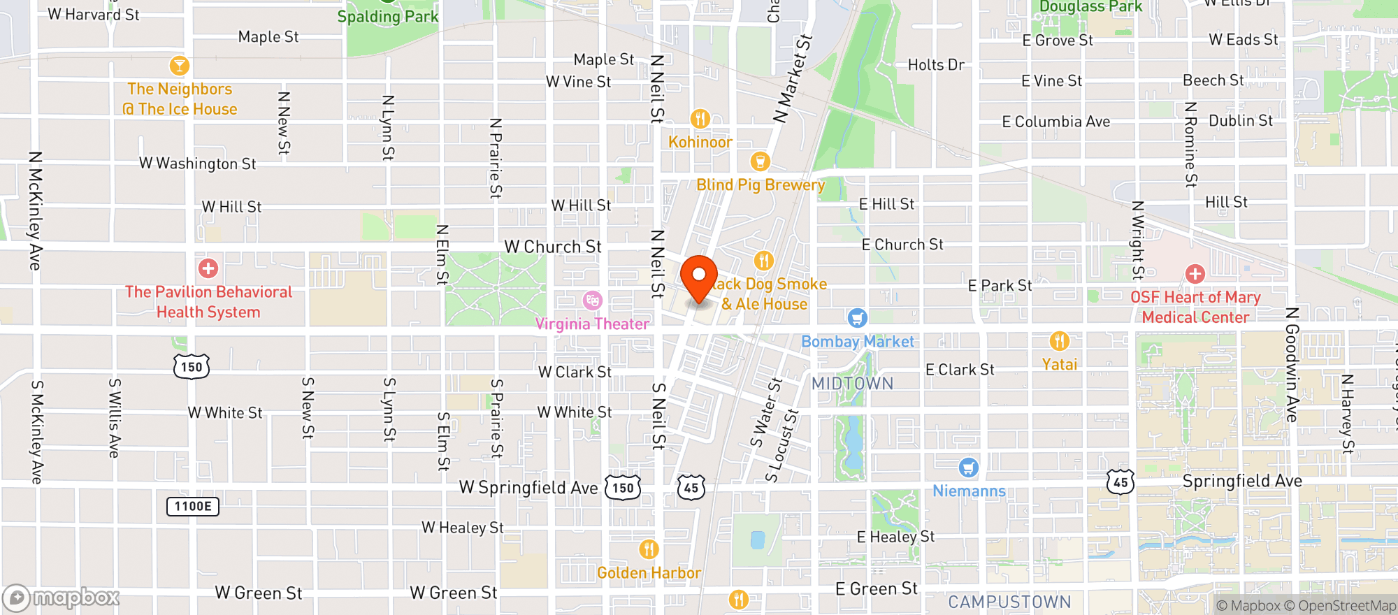 Map showing Suzu's Bakery