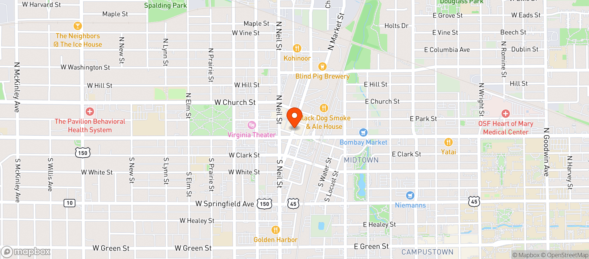 Map showing Esquire Lounge
