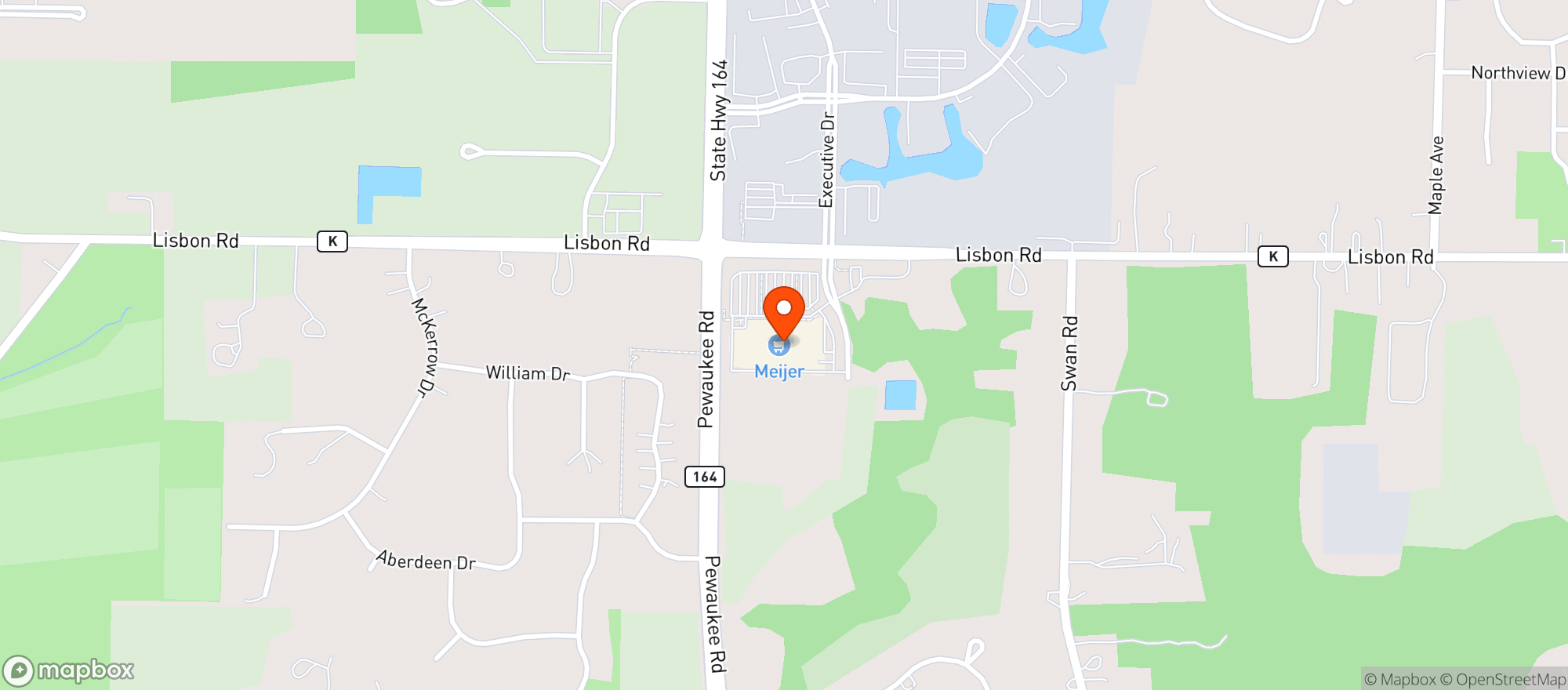 Map showing Meijer