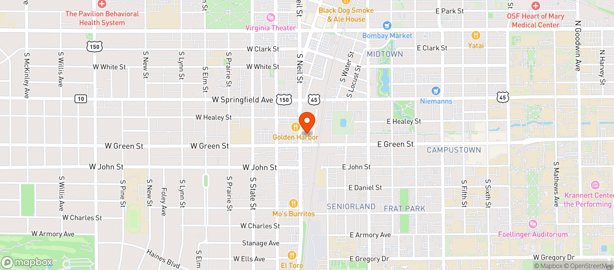 Map showing Hollywood Liquors