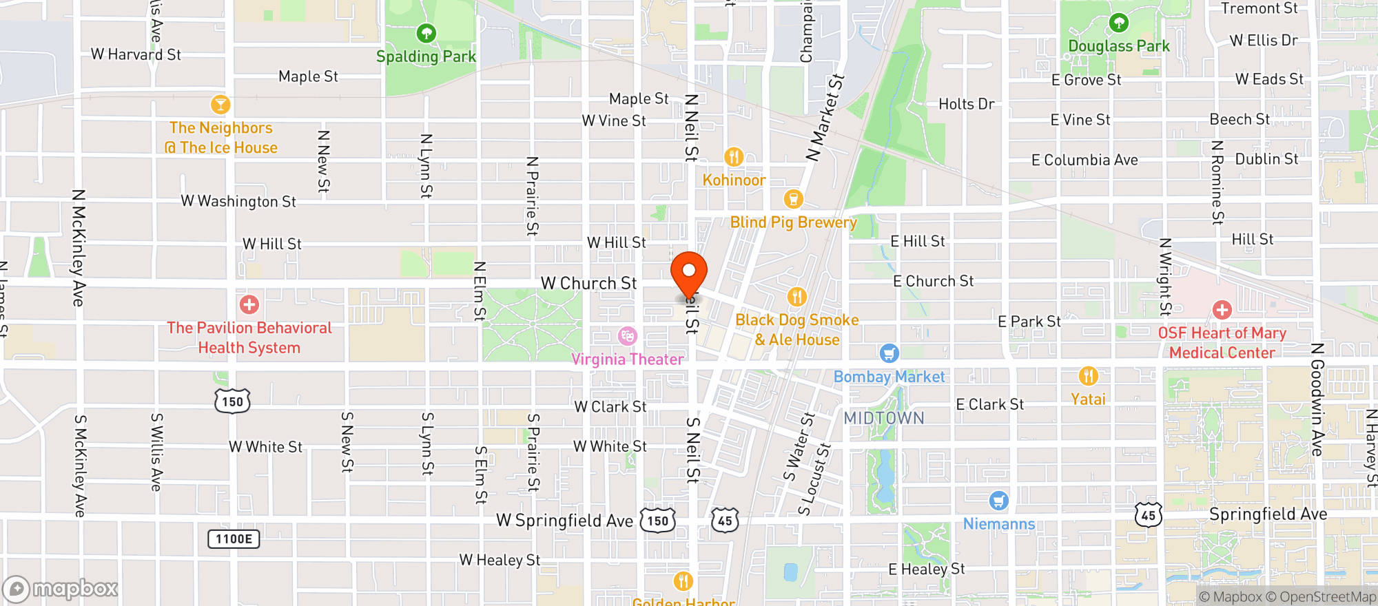 Map showing Hyatt Place