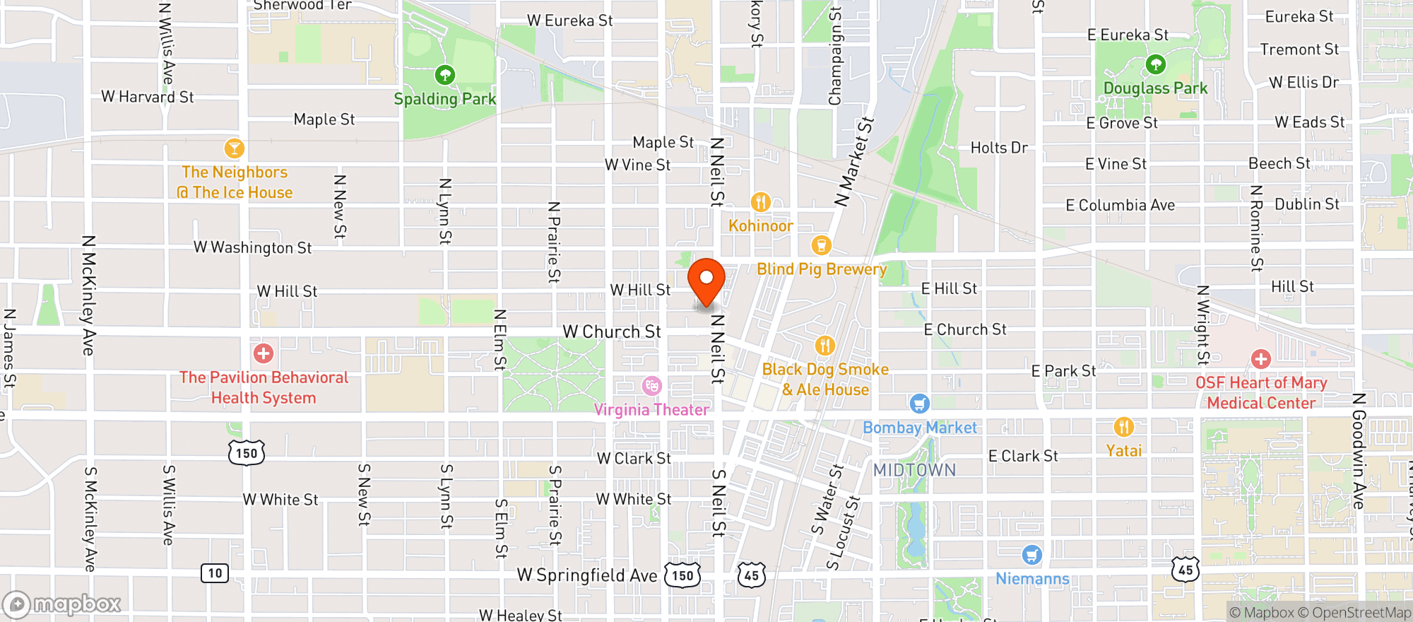 Map showing Blind Pig Brewpub