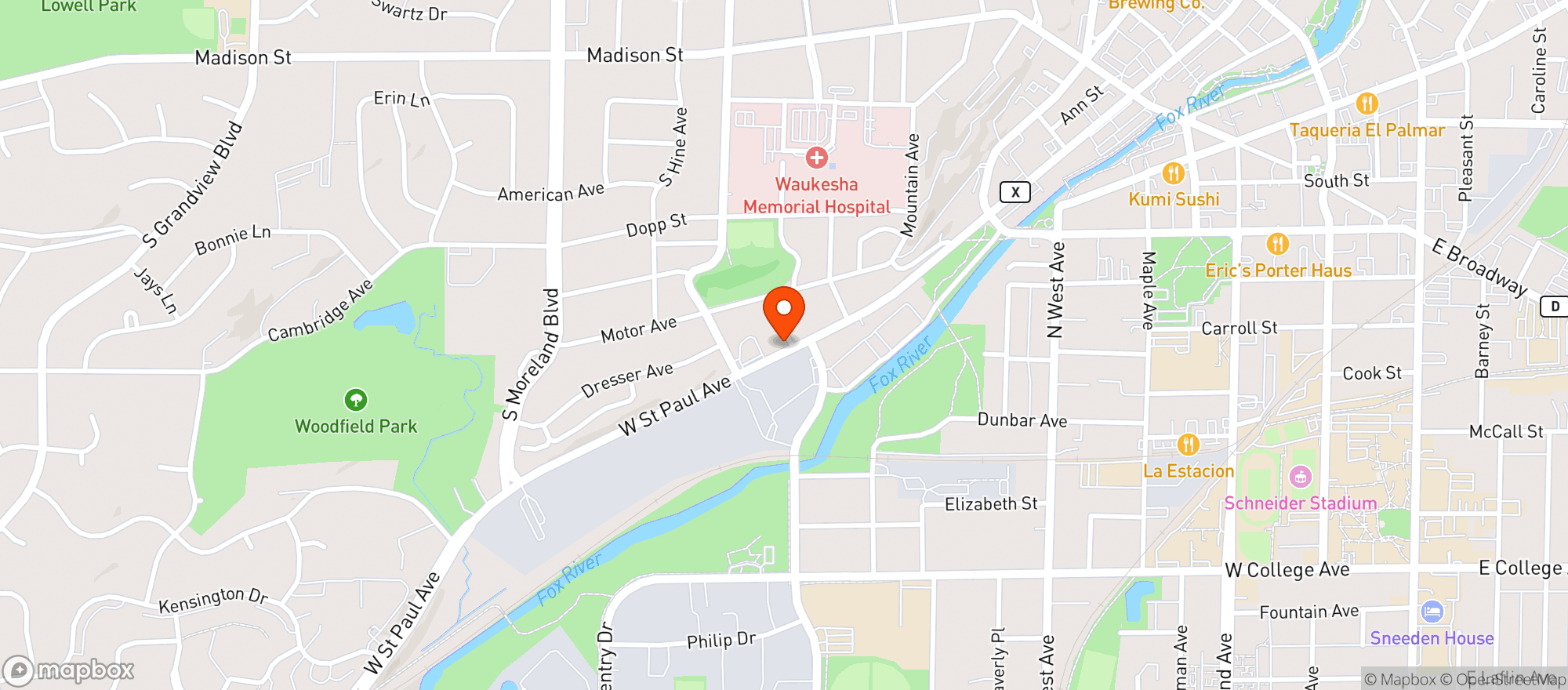 Map showing Stop N Go