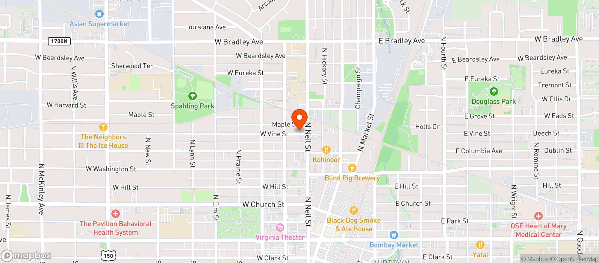 Map showing One Stop Food & Liquor
