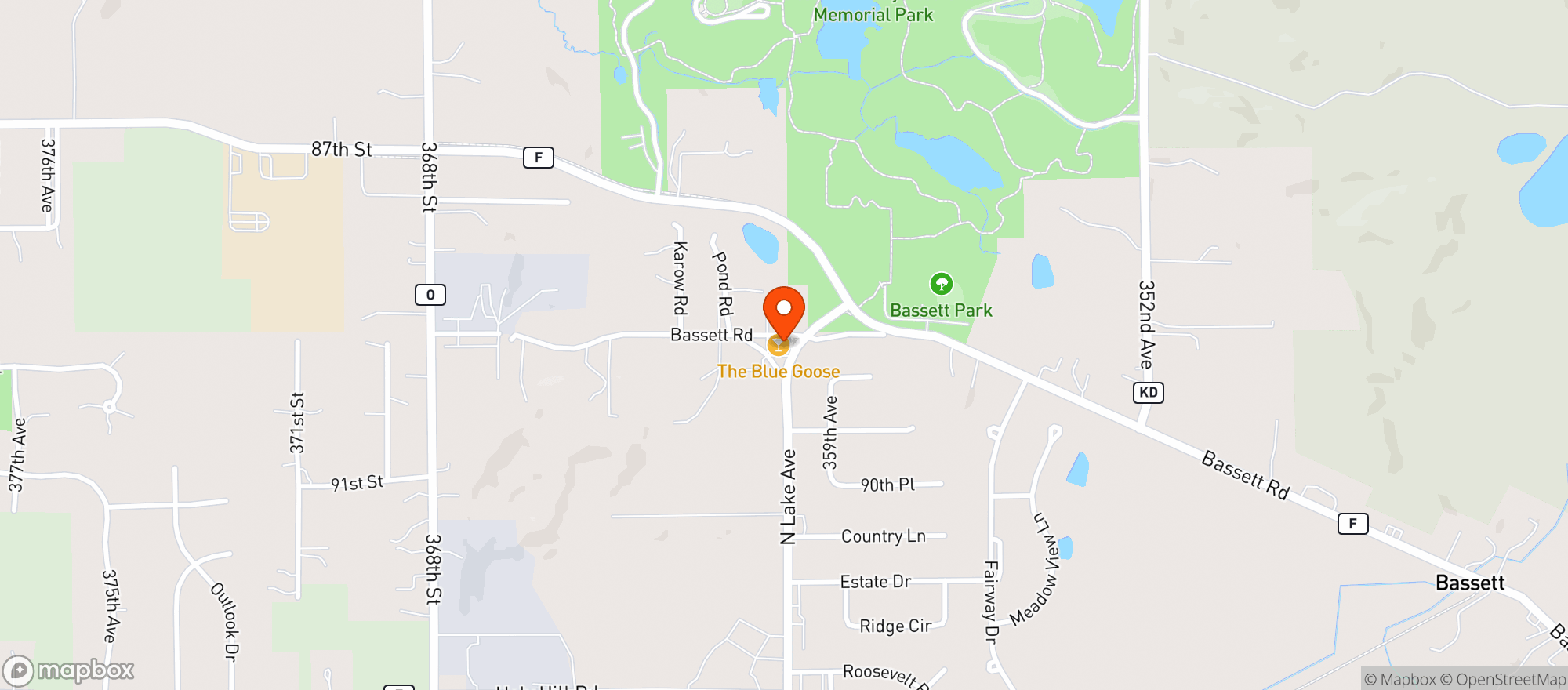 Map showing Blue Goose The