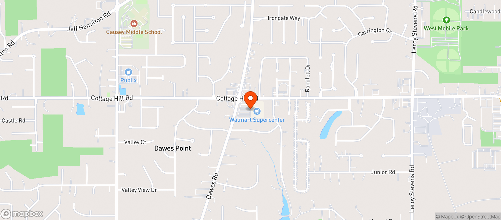 Map showing Walmart Supercenter
