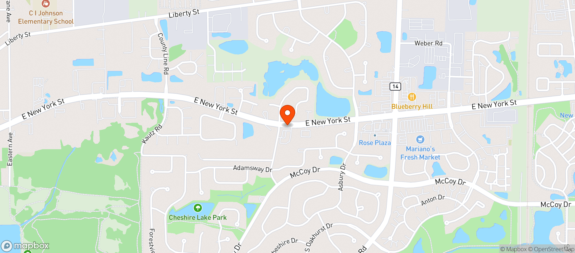 Map showing Oakhurst Liquors
