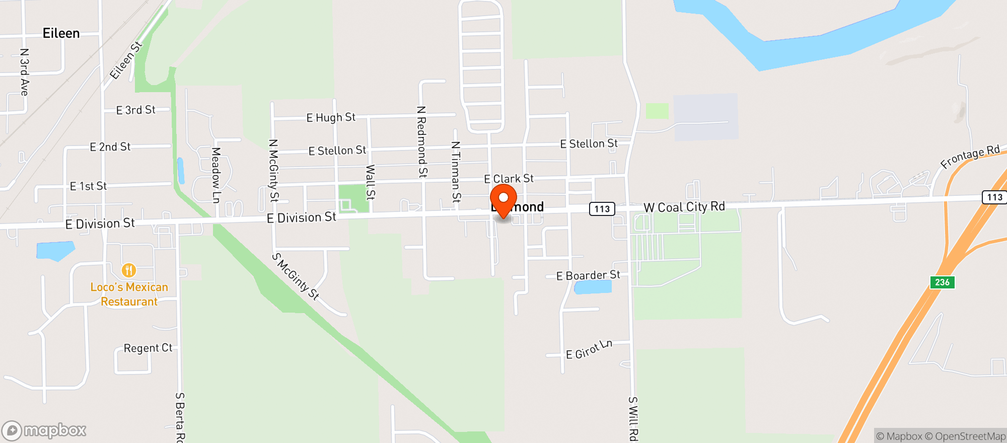Map showing Diamond Liquors