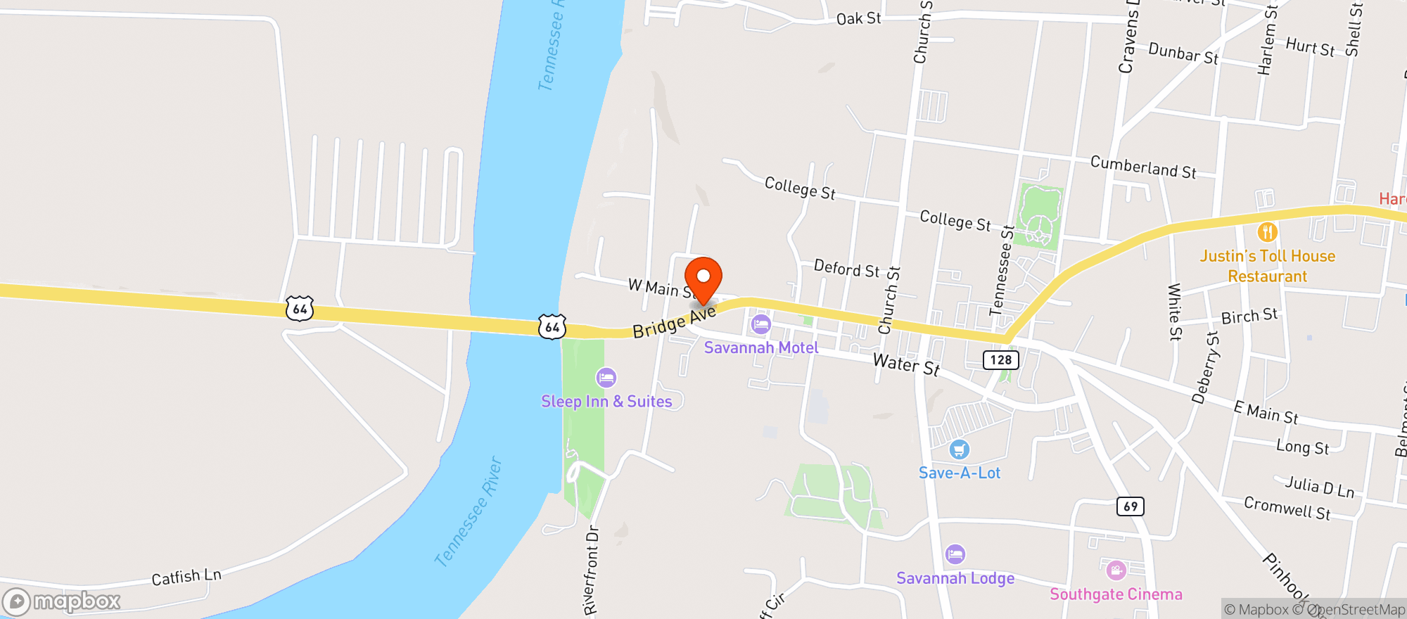 Map showing SAVANNAH QUICK STOP