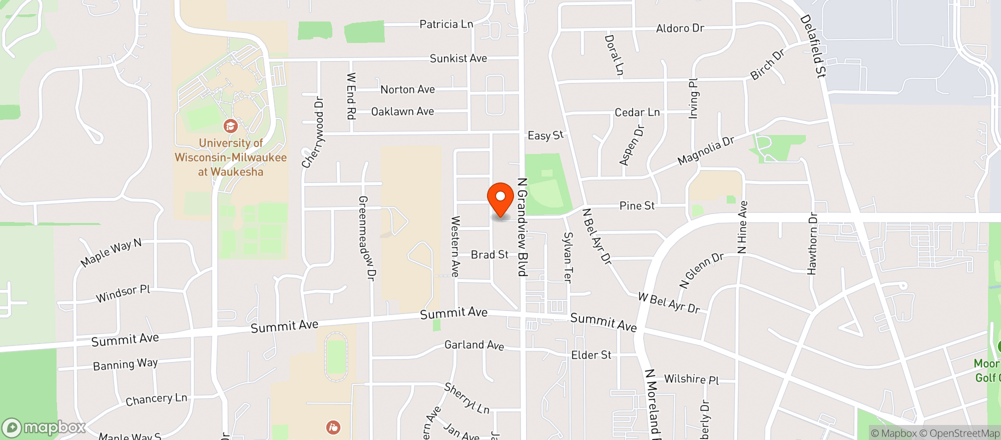 Map showing Hilltop Pub