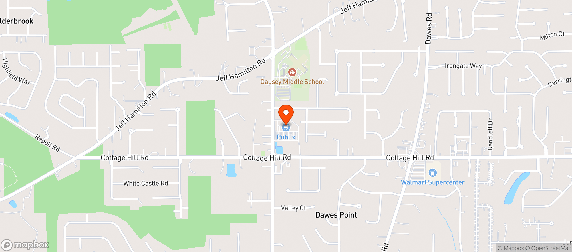 Map showing Cottage Hill Package 2