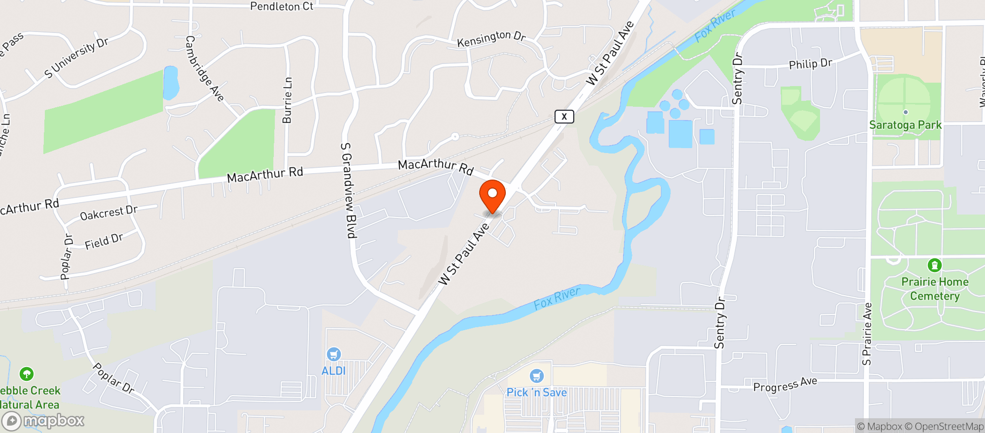 Map showing Kwik Trip