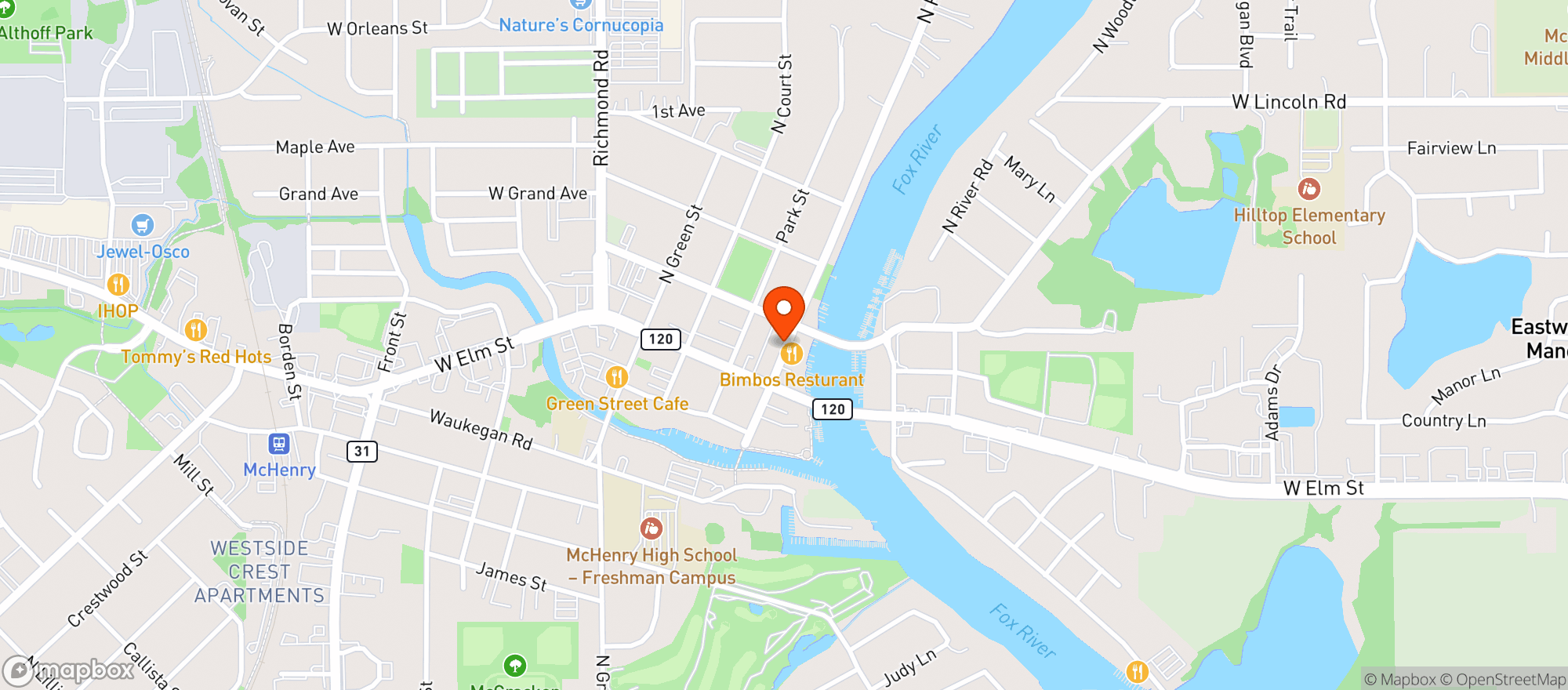 Map showing American Legion