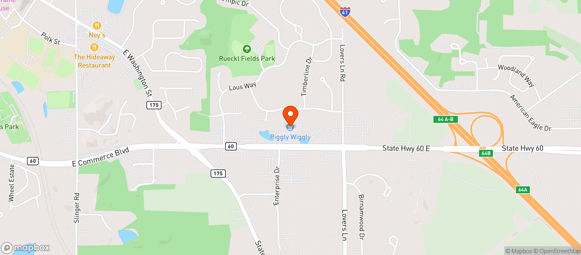 Map showing Piggly Wiggly 091 Slinger