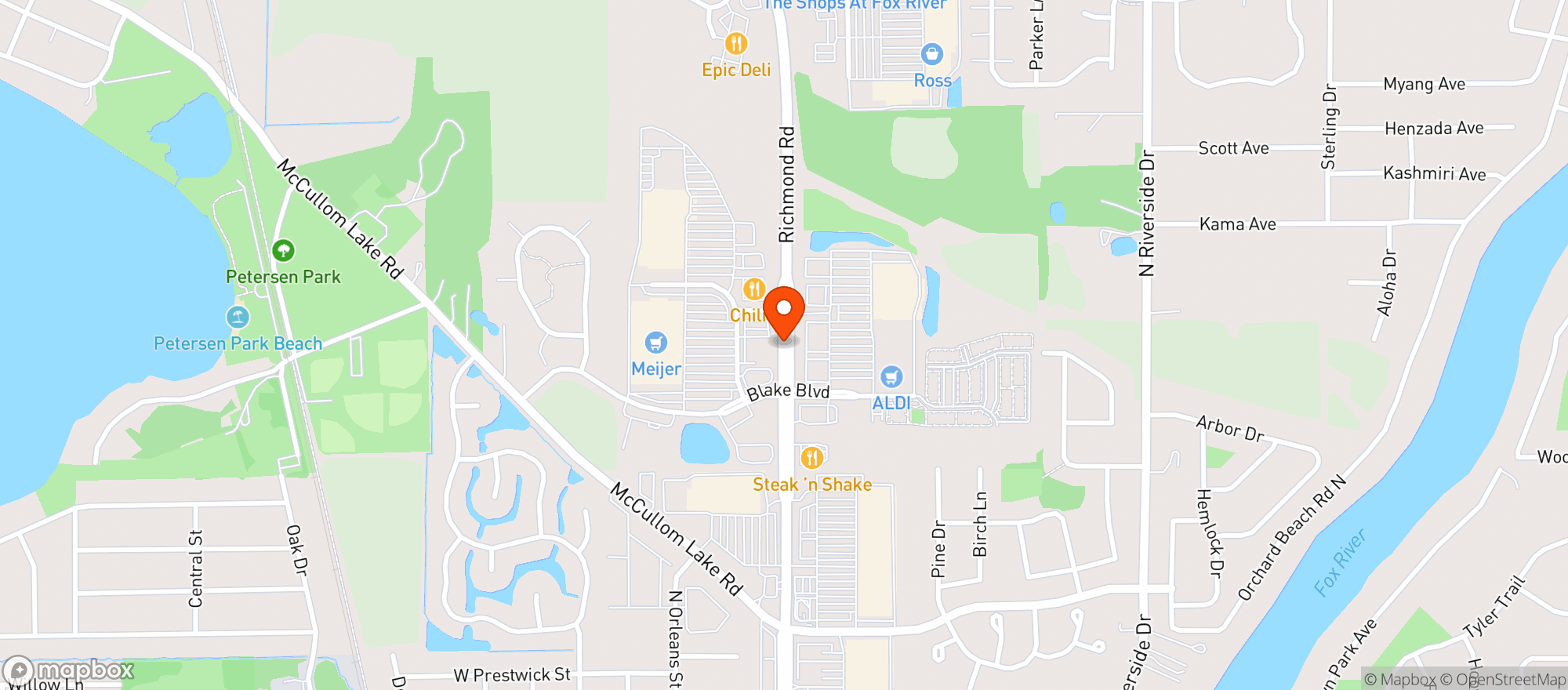 Map showing Meijer