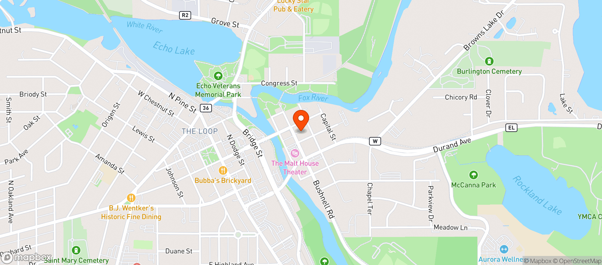 Map showing Sunny S B&L&W Burlington