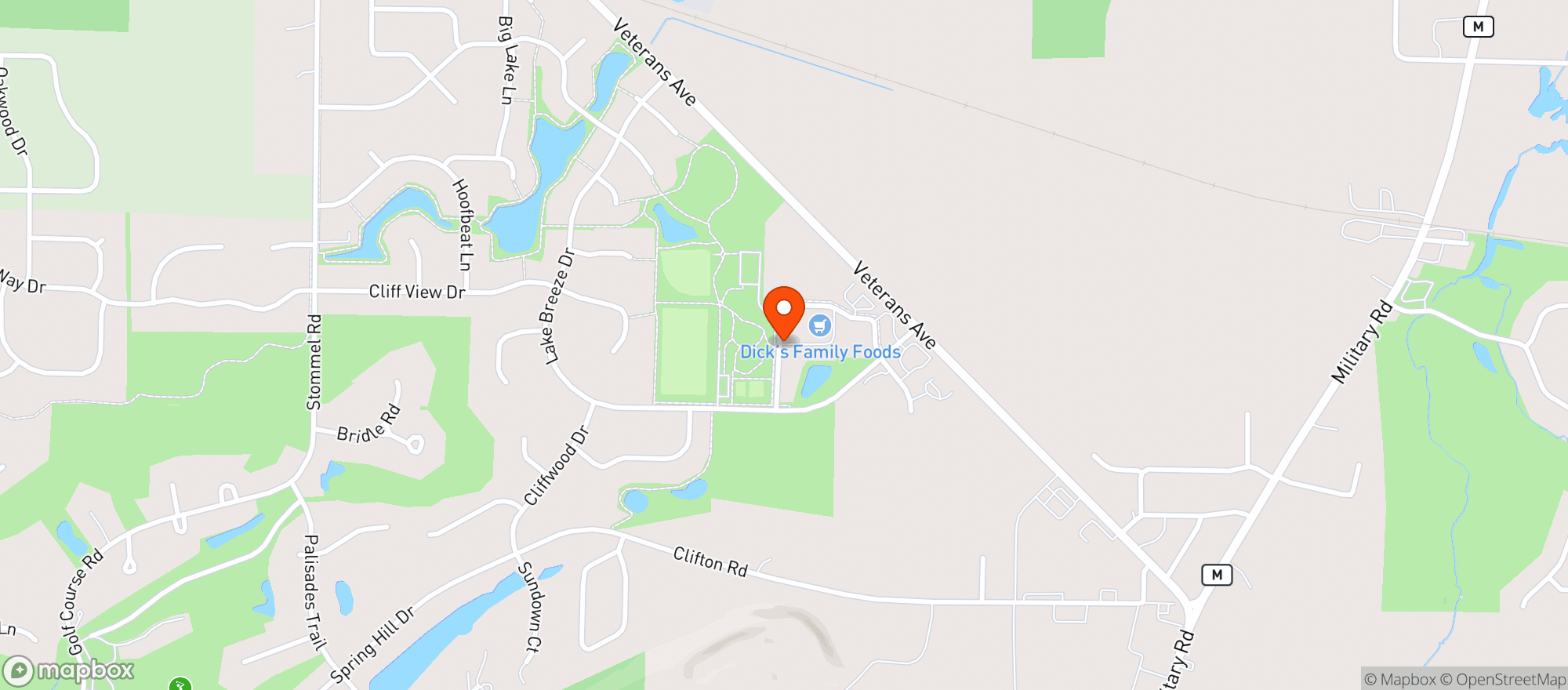 Map showing Dick S Family Foods