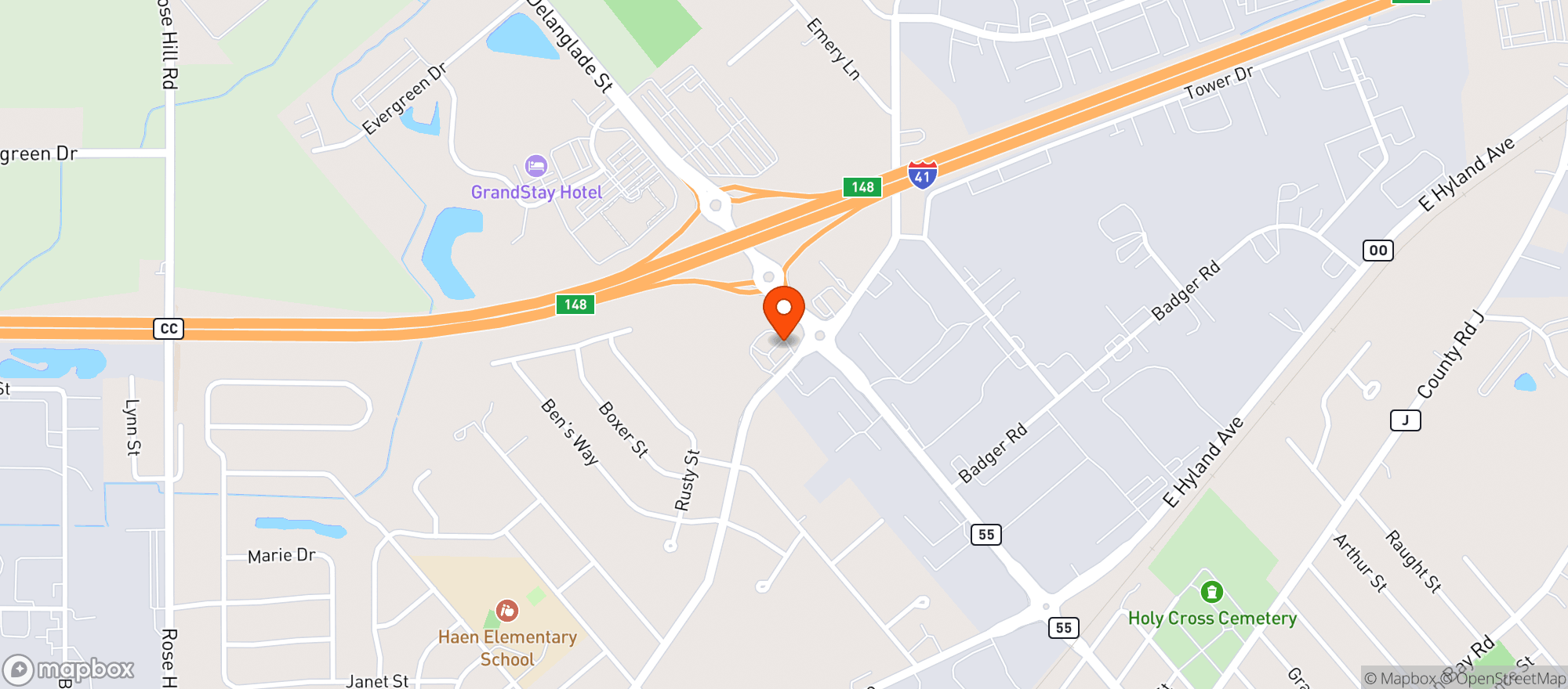 Map showing Kwik Trip #209-gertrude St-kaukauna