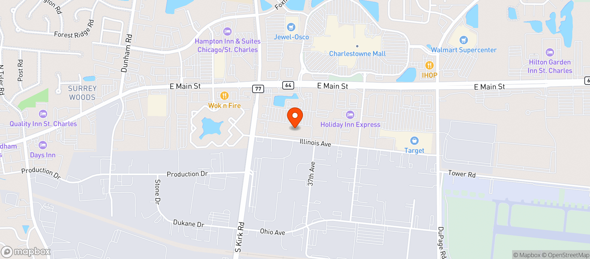 Map showing World Market St Charles