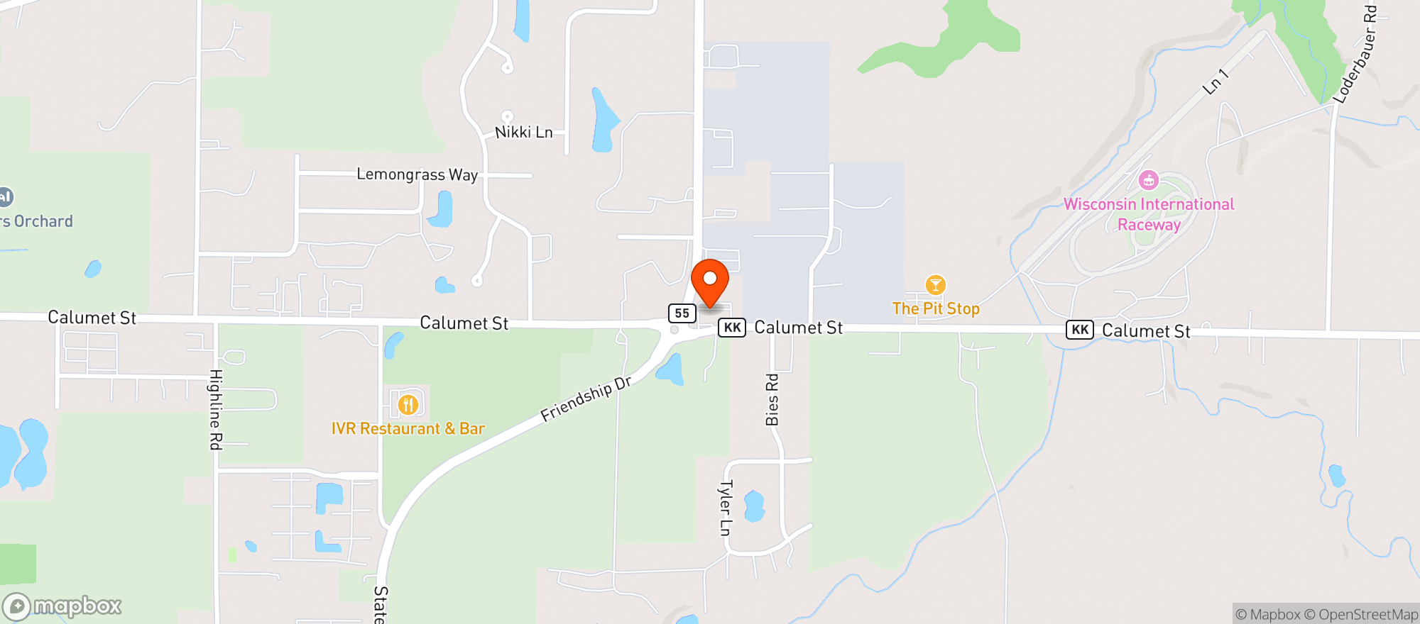 Map showing Roundabout Bar + Grill The