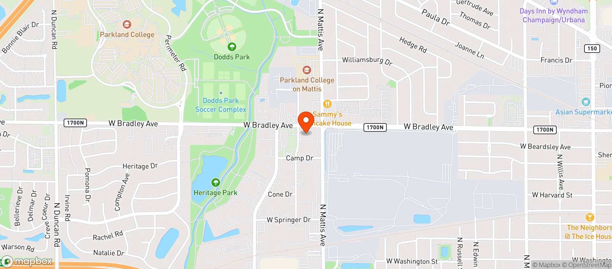 Map showing Joe's Liquor On Bradley