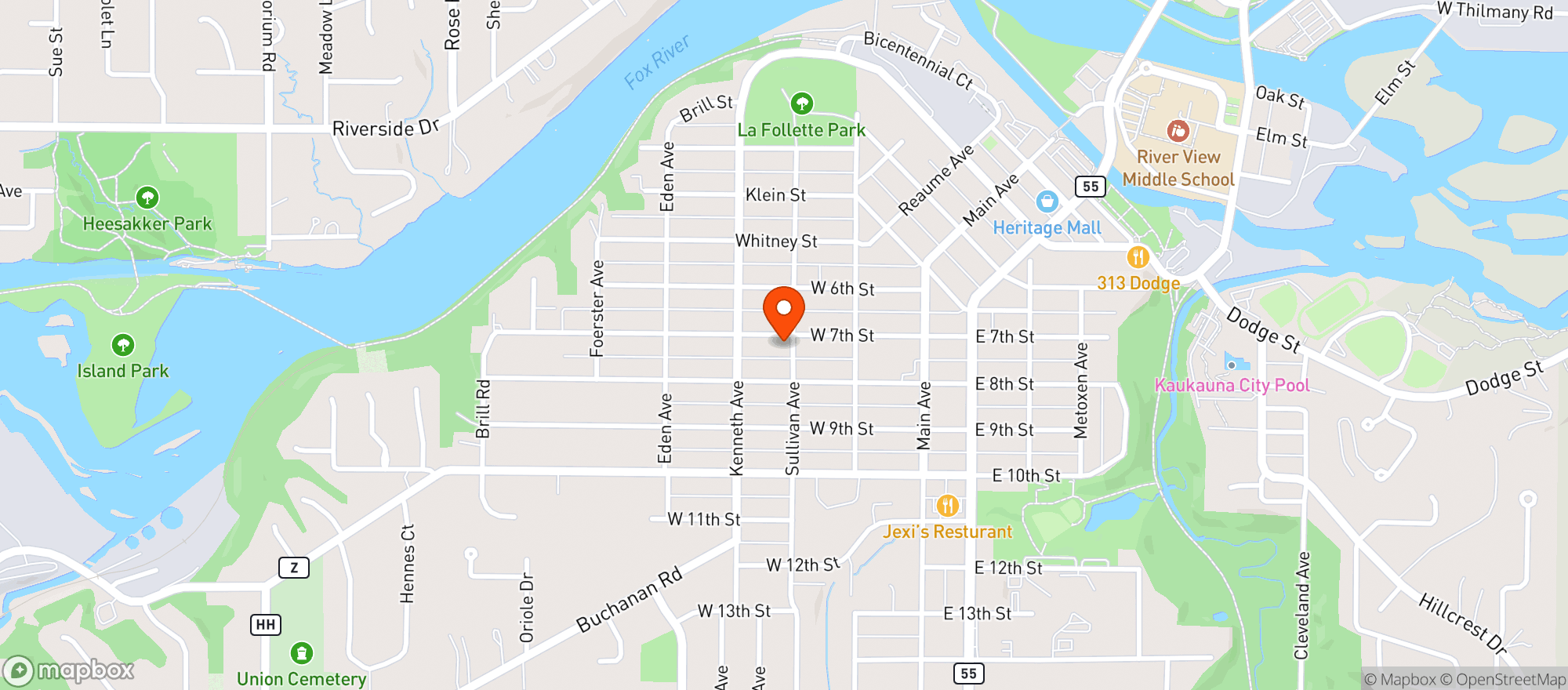 Map showing Club Ritz