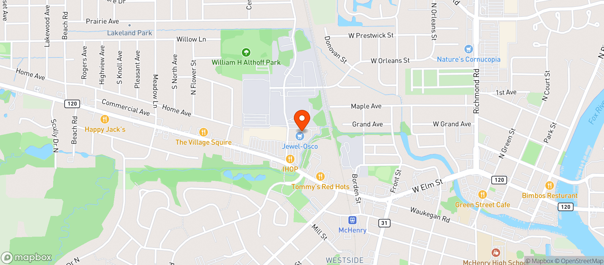 Map showing Osco Drug #1518