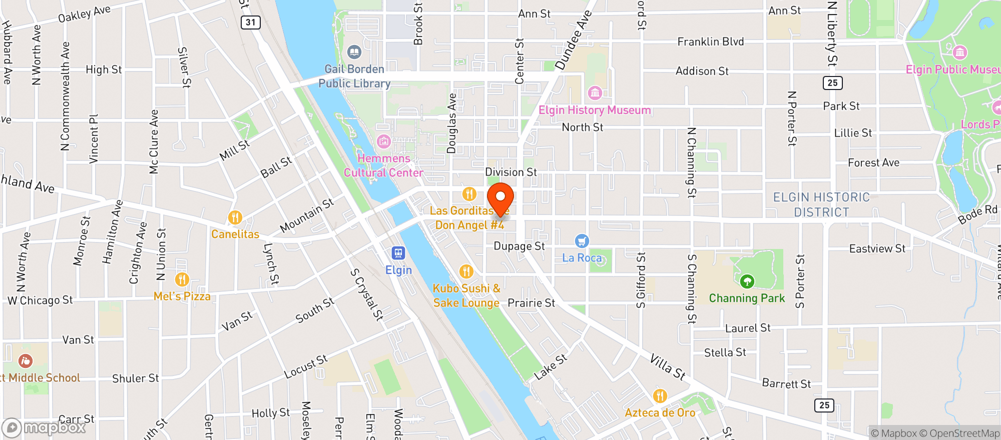 Map showing Elgin Public House