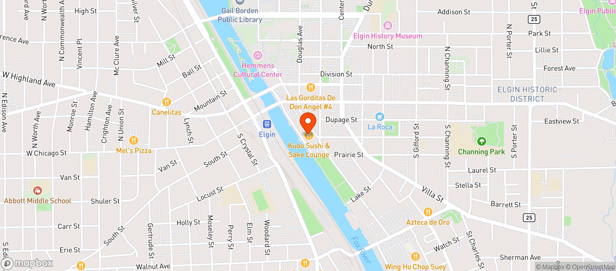 Map showing Kubo Sushi & Sake Lounge