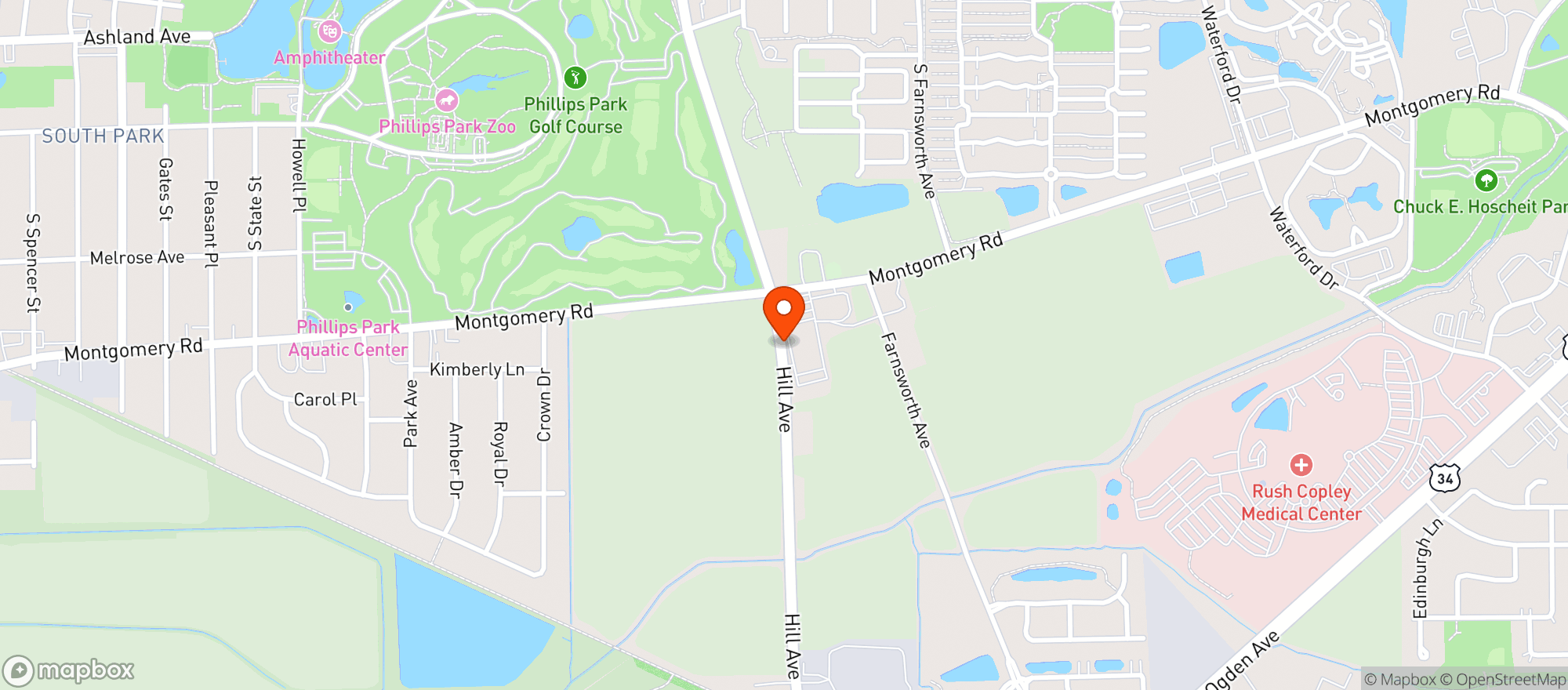 Map showing Parkside Lanes
