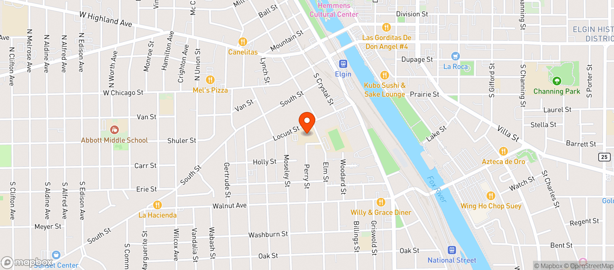 Map showing St Edward Central Catholic High School