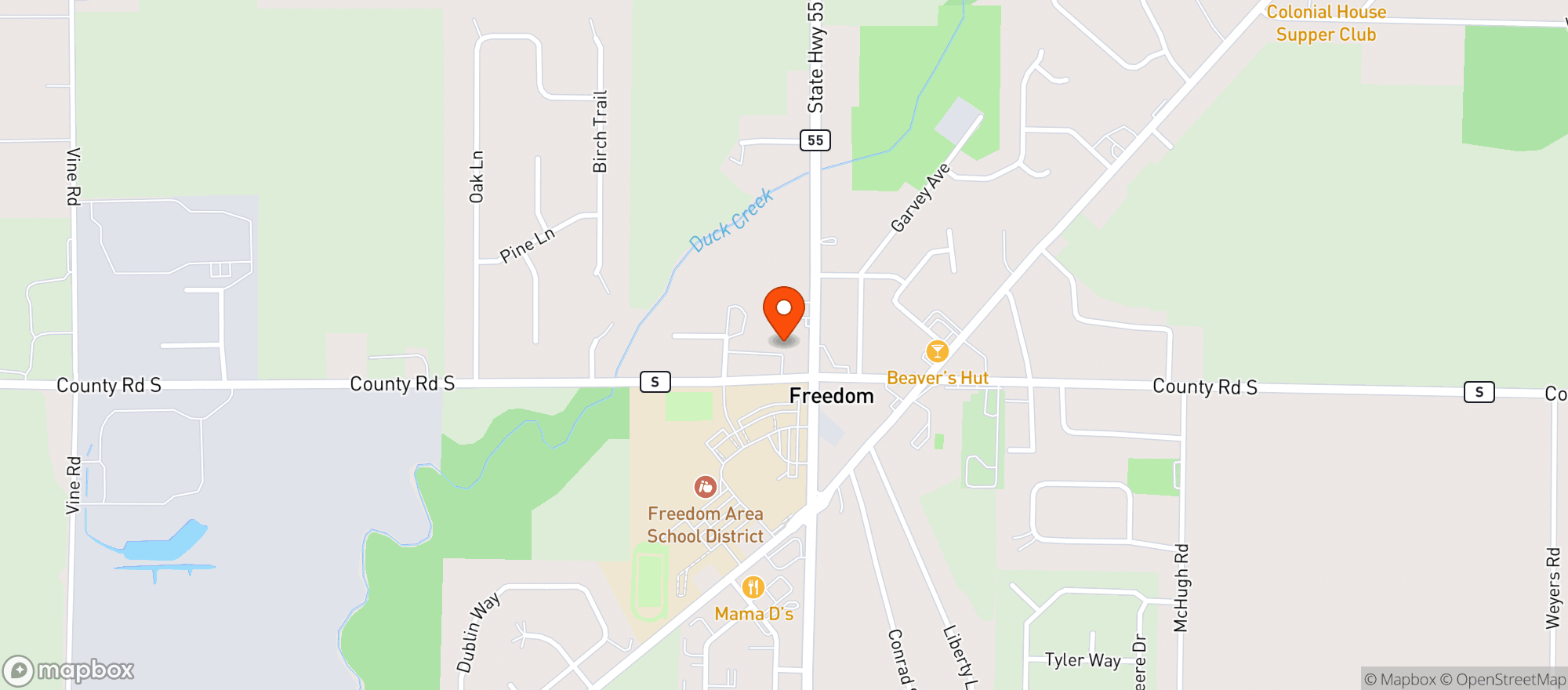 Map showing Buzzs Bar & Bowl