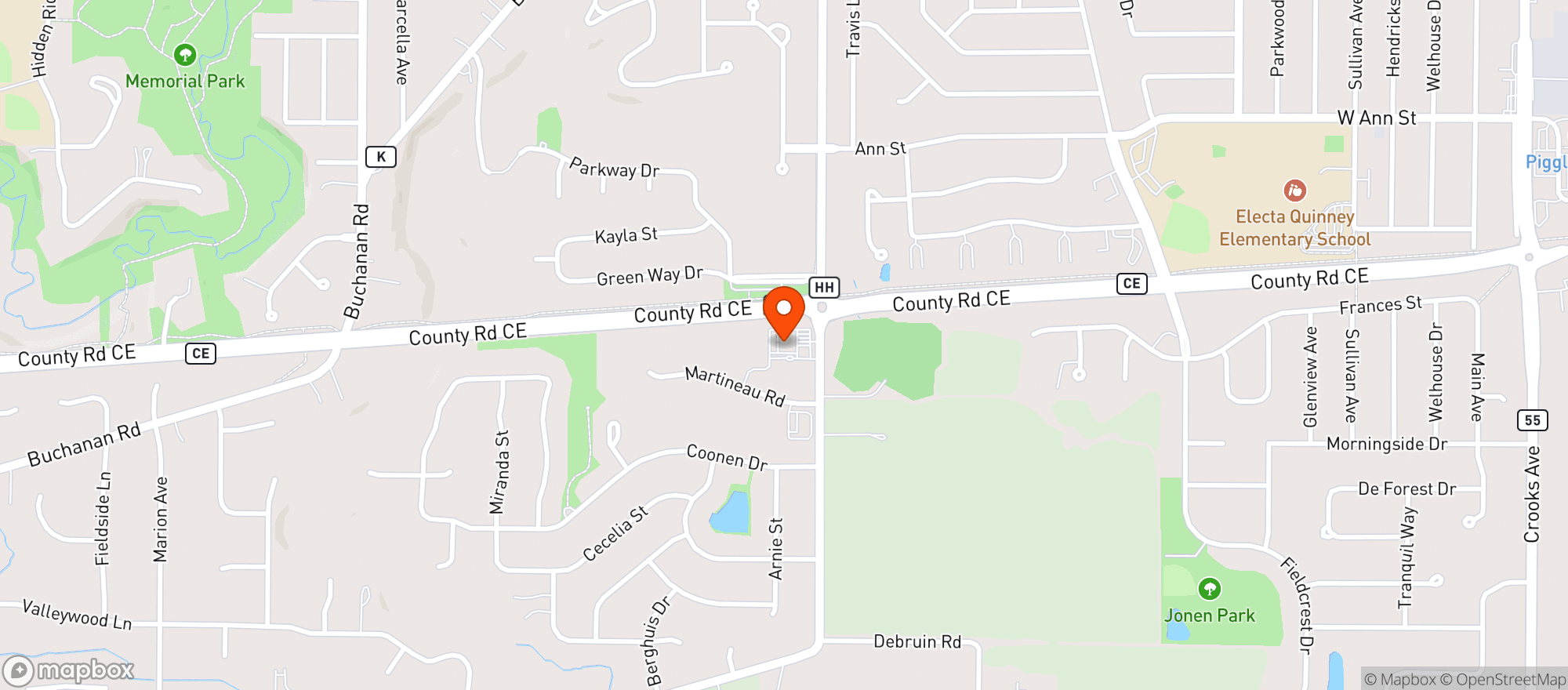 Map showing Kwik Trip #1061-Comibned Locks