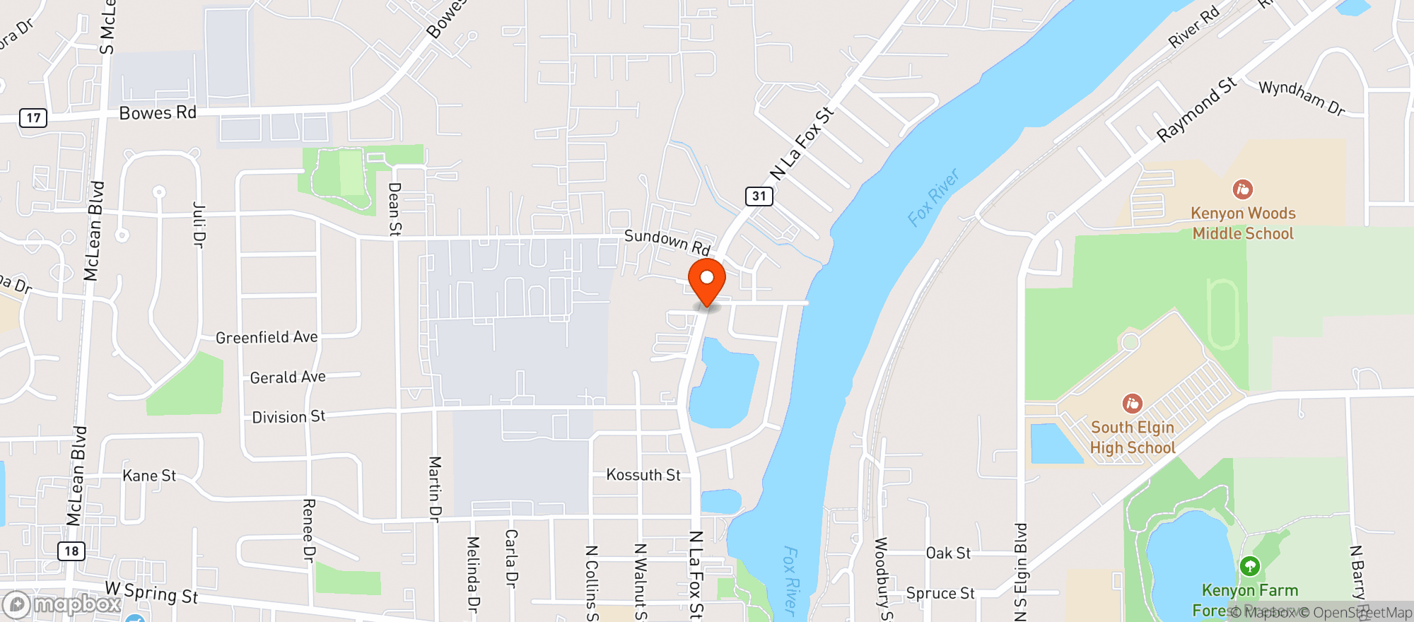 Map showing Rks Bar & Grill