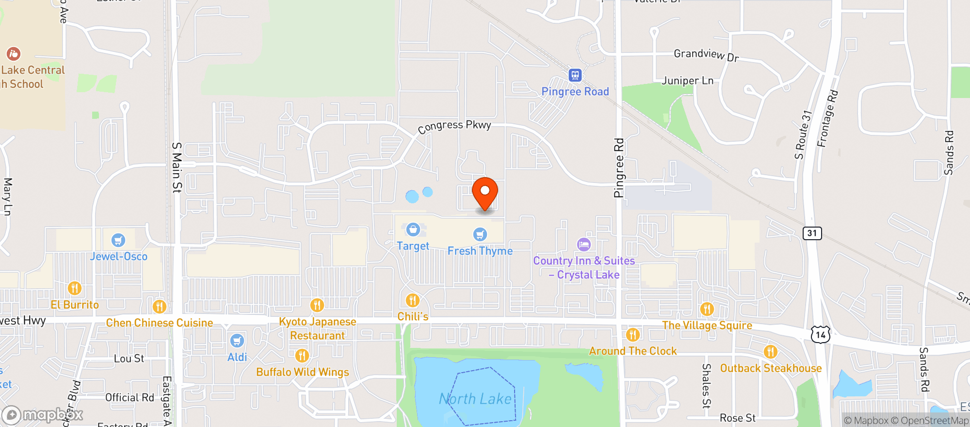 Map showing Fresh Thyme Farmer Market