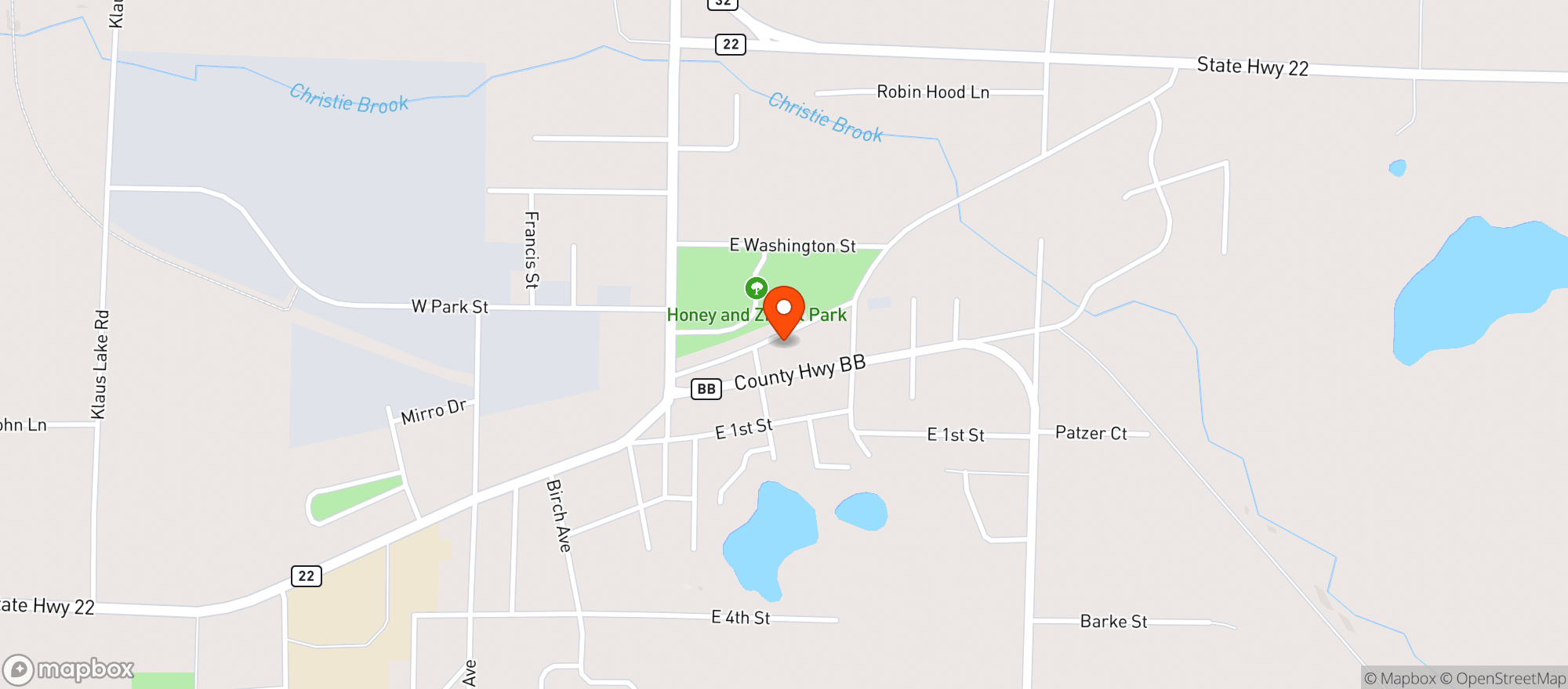 Map showing Fifth Wheel The