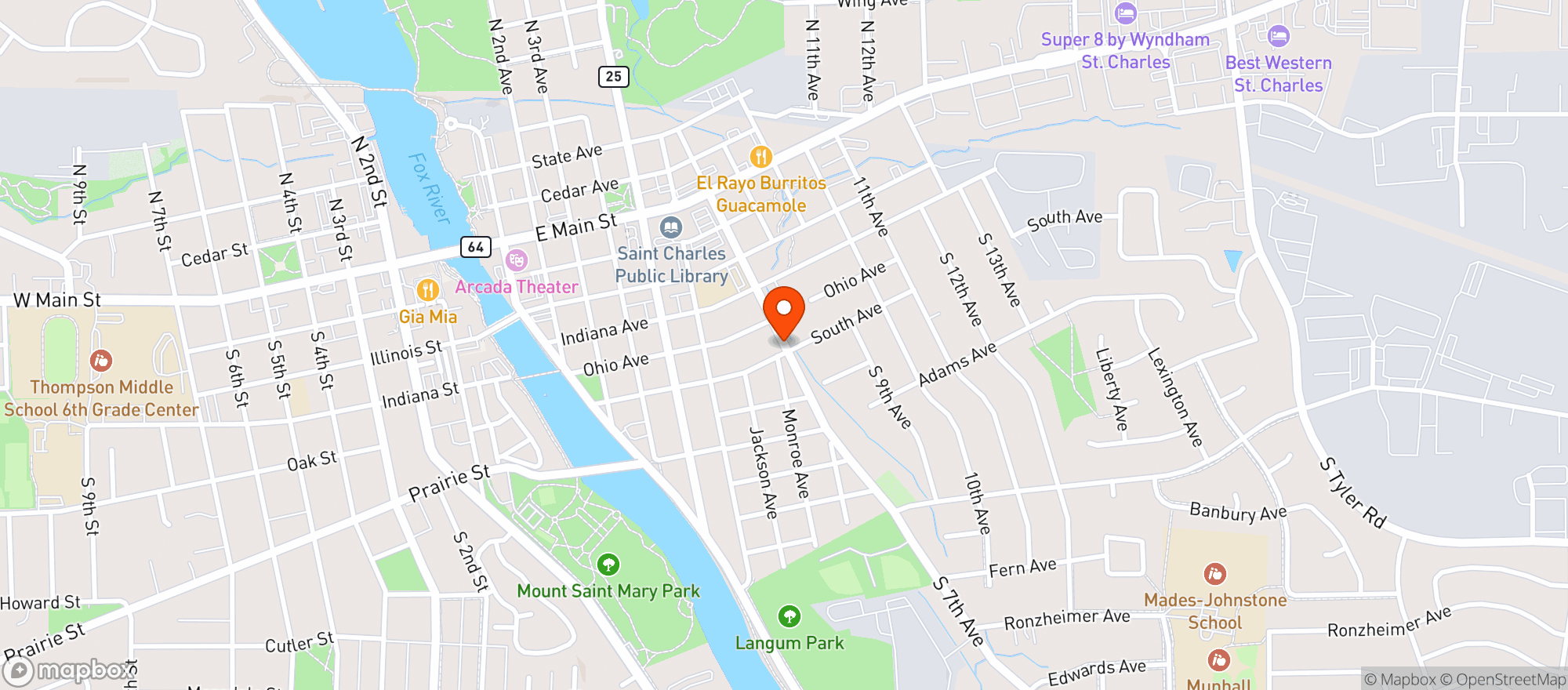 Map showing SUBURBIA LIQUORS
