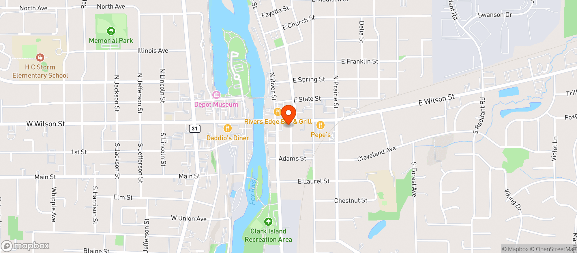 Map showing Batavia Smoke & Liquor