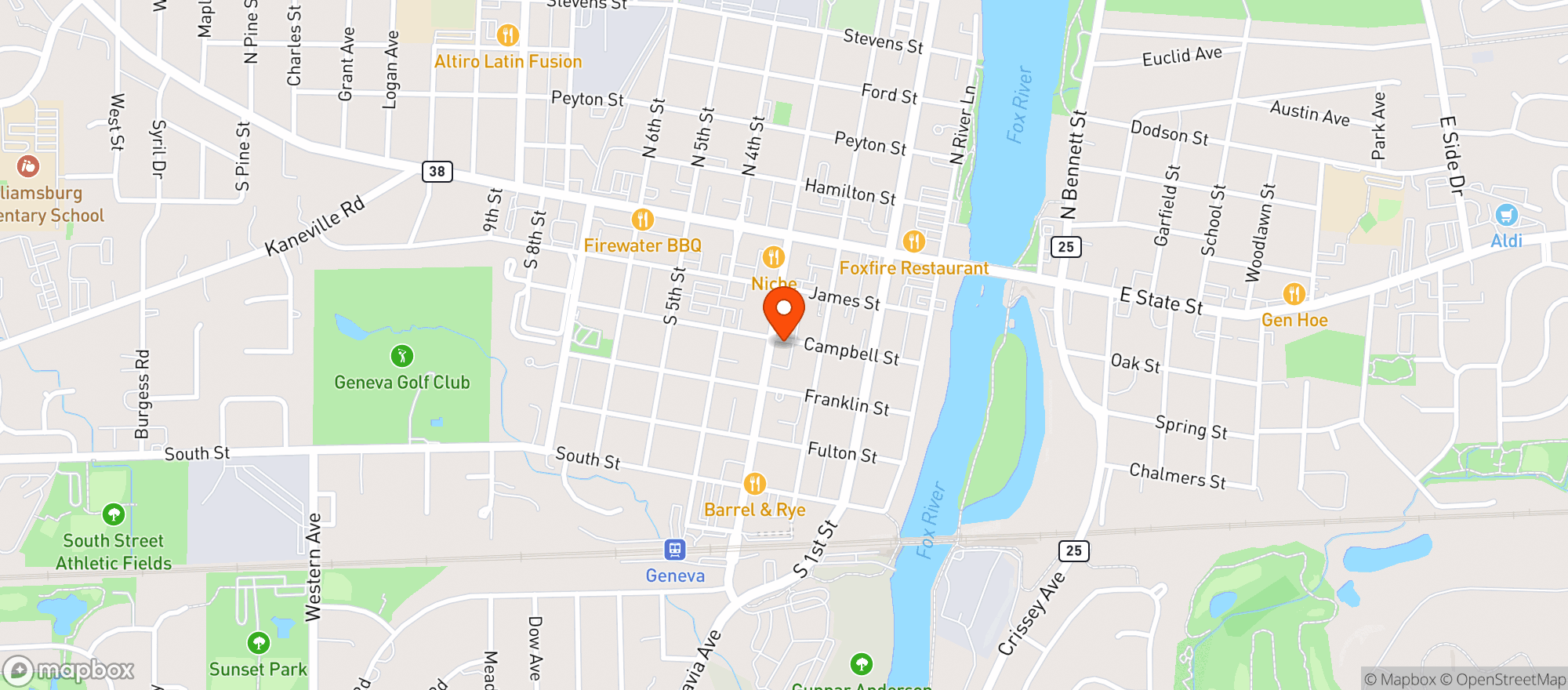 Map showing Le Cochon Bistro LLC