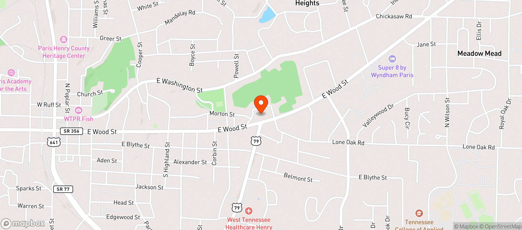 Map showing Oaklawn Southern Dining