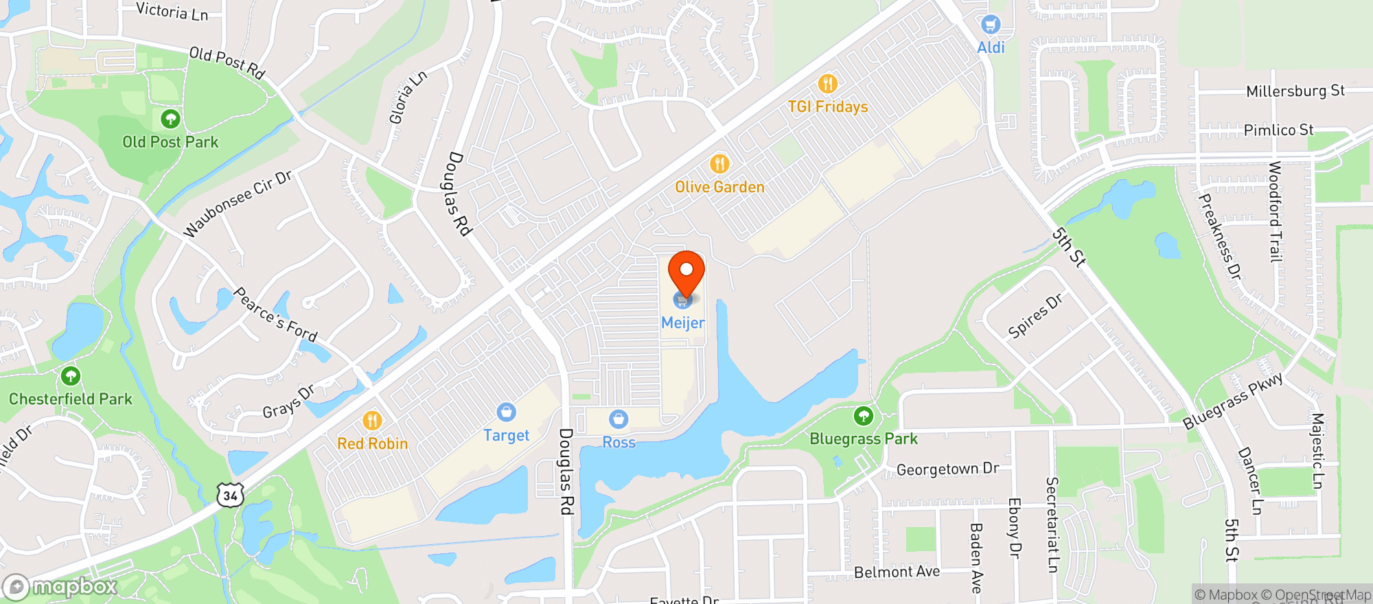 Map showing Meijer