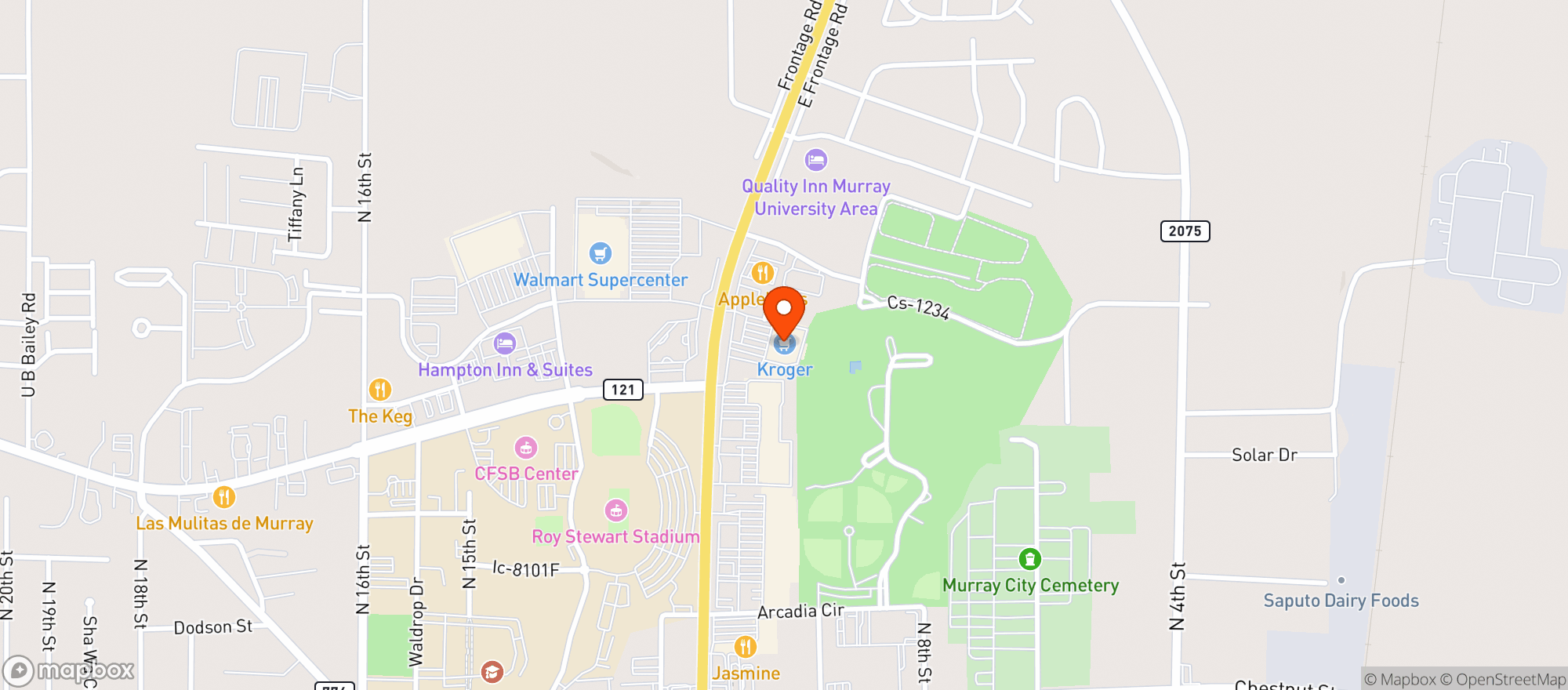 Map showing Kroger