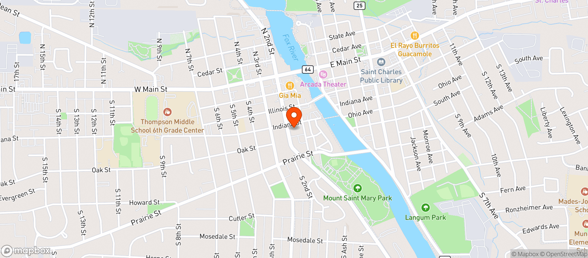 Map showing Whole Foods Market - St. Charles