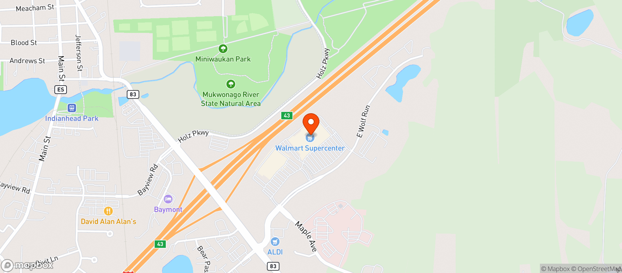 Map showing Walmart Supercenter