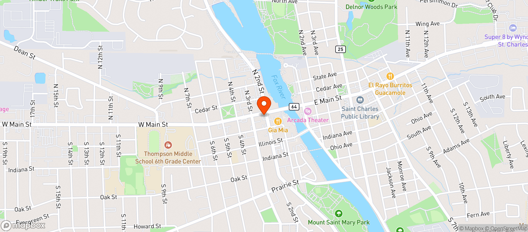 Map showing Main St Liquor